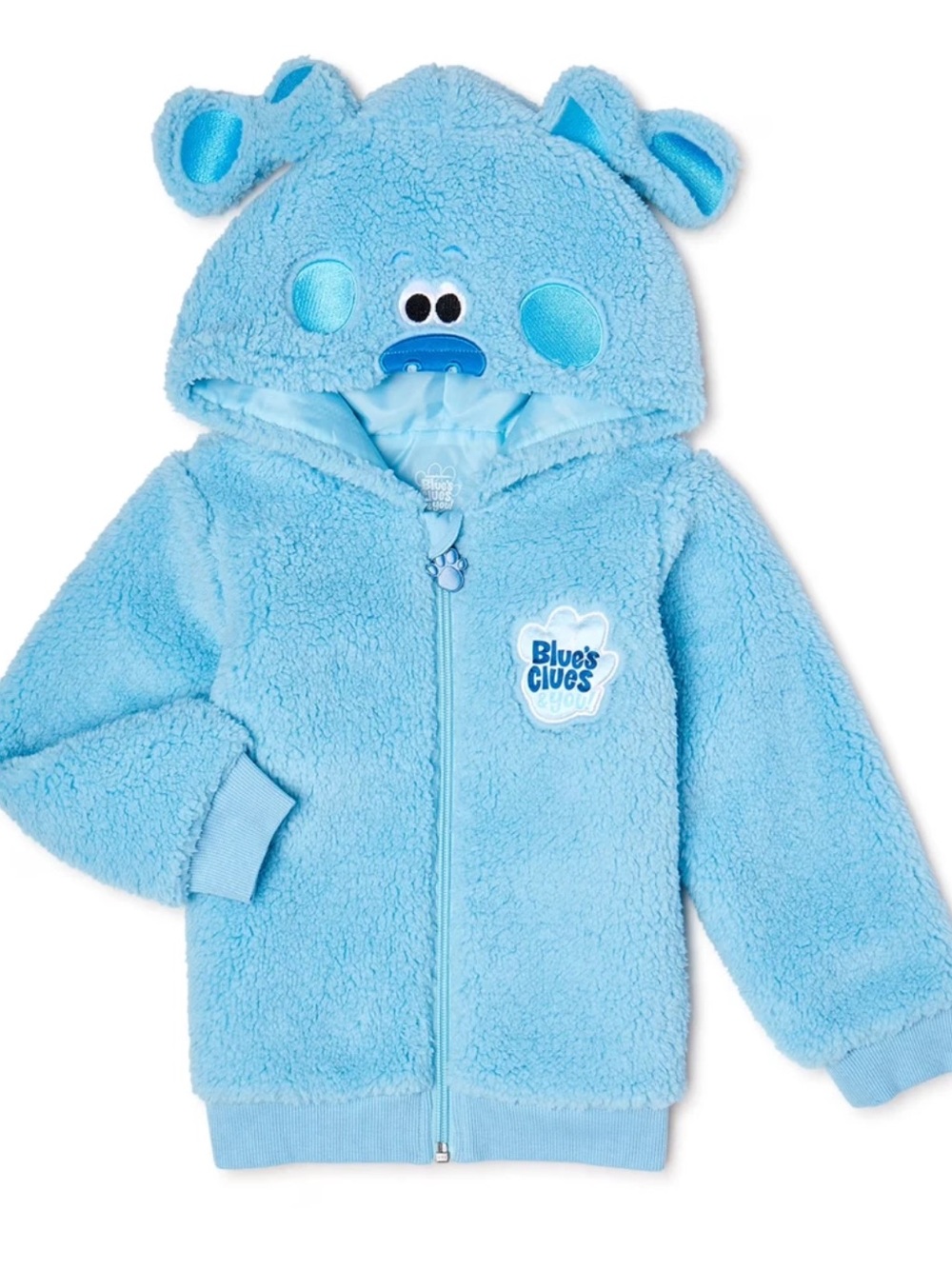 Nickelodeon Blue's Clues Light Blue Plush Zip Hoodie Jacket